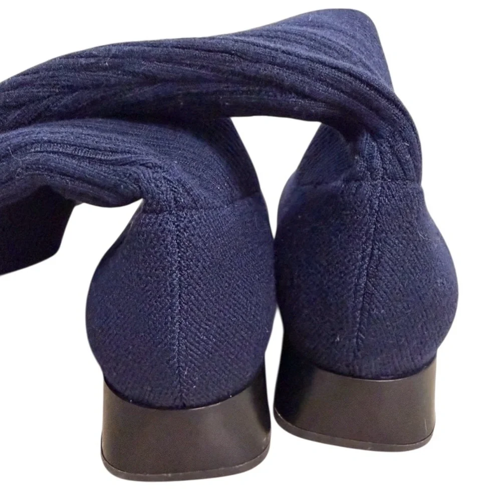 VIVAIA Knee High Wool Boots Size 8 EU 39 Navy Blue